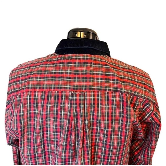 Tabi International Single Needle Stitched Plaid Button Up Shirt with Velvet - Picture 11 of 12